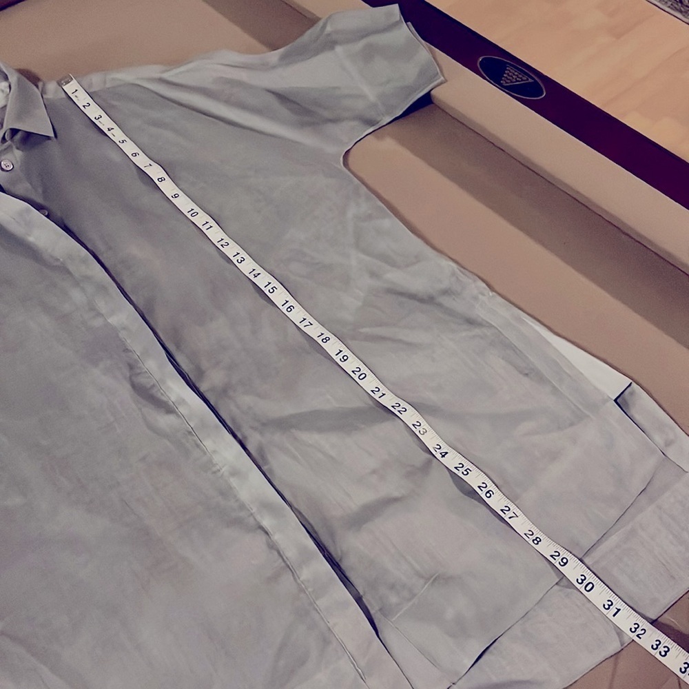 LAFAYETTE 148 New York Andra Semi Sheer Oversized Button Down Shirt- Size S - Picture 11 of 14